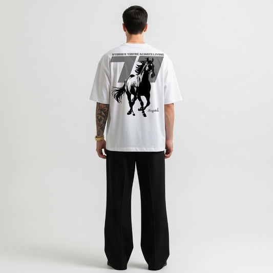 HORSE WHITE OVERSIZED T-SHIRT