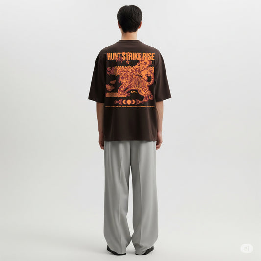 TIGER BROWN OVERSIZED T-SHIRT
