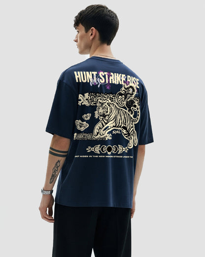 TIGER NAVY BLUE OVERSIZED T-SHIRT
