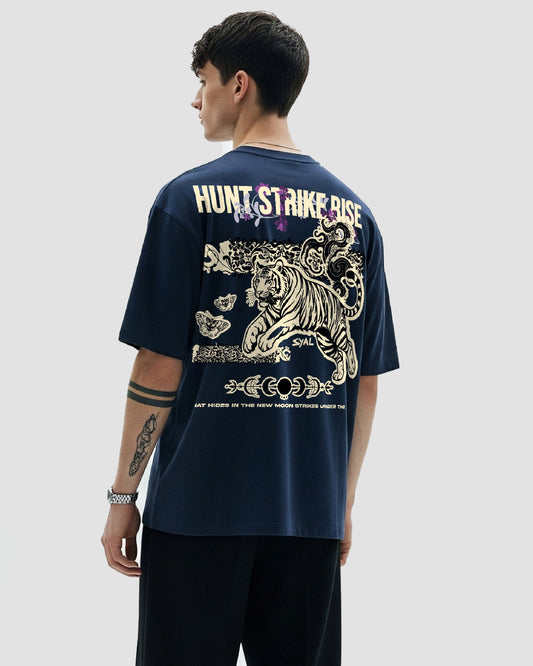 TIGER NAVY BLUE OVERSIZED T-SHIRT