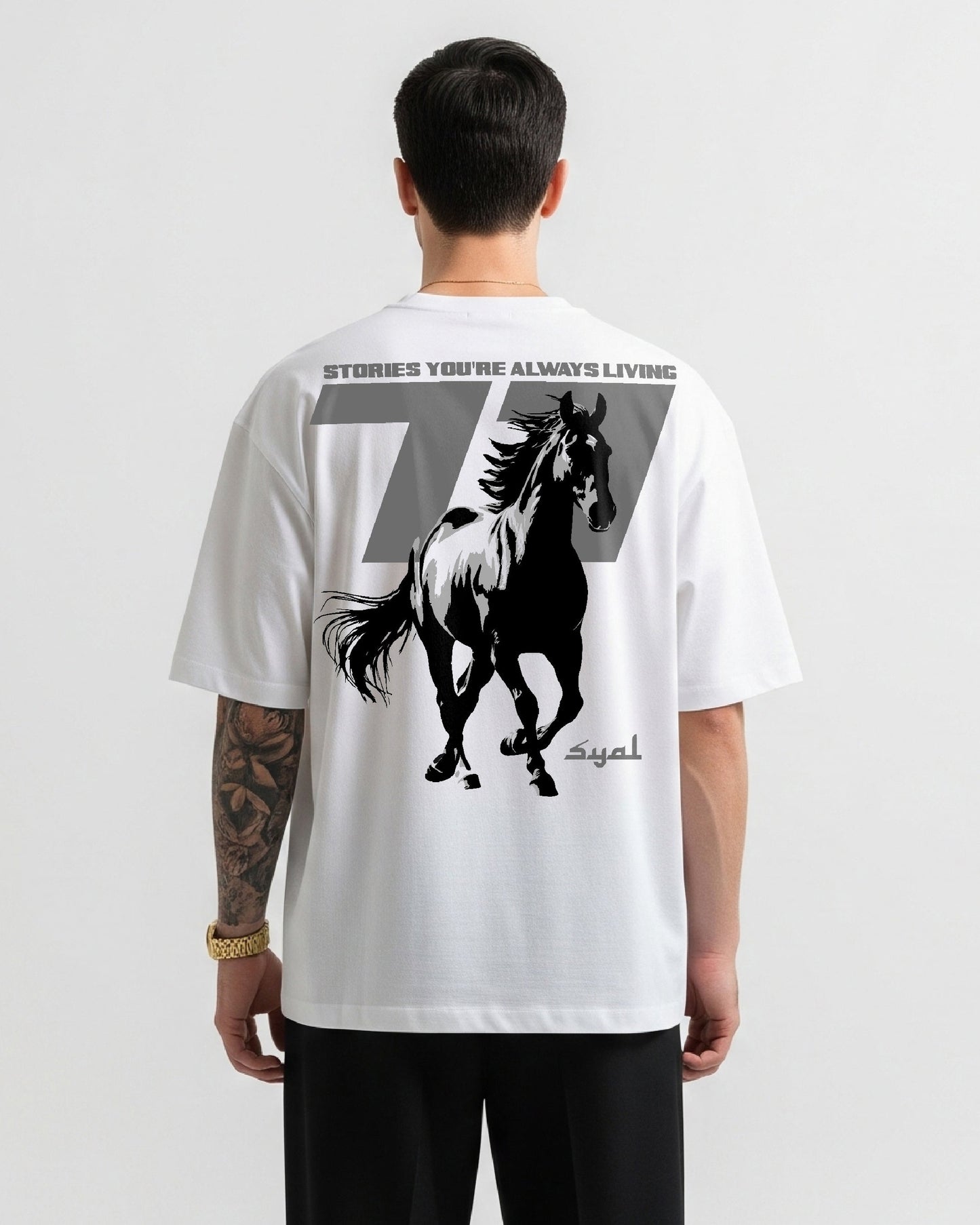 HORSE WHITE OVERSIZED T-SHIRT