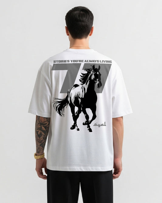 HORSE WHITE OVERSIZED T-SHIRT