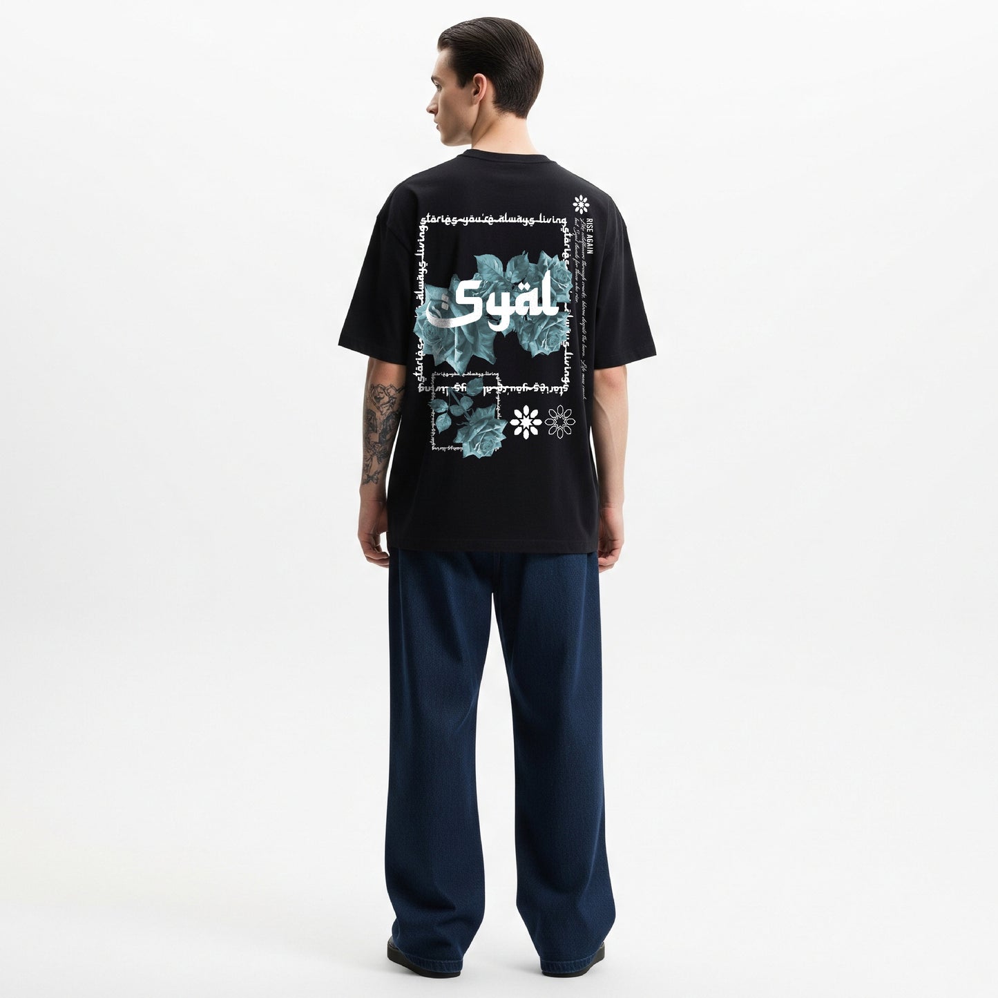 ROOTS BLACK OVERSIZED T-SHIRT