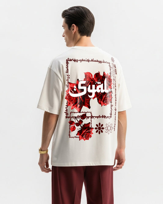 ROOTS OFF WHITE OVERSIZED T-SHIRT