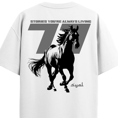 HORSE WHITE OVERSIZED T-SHIRT