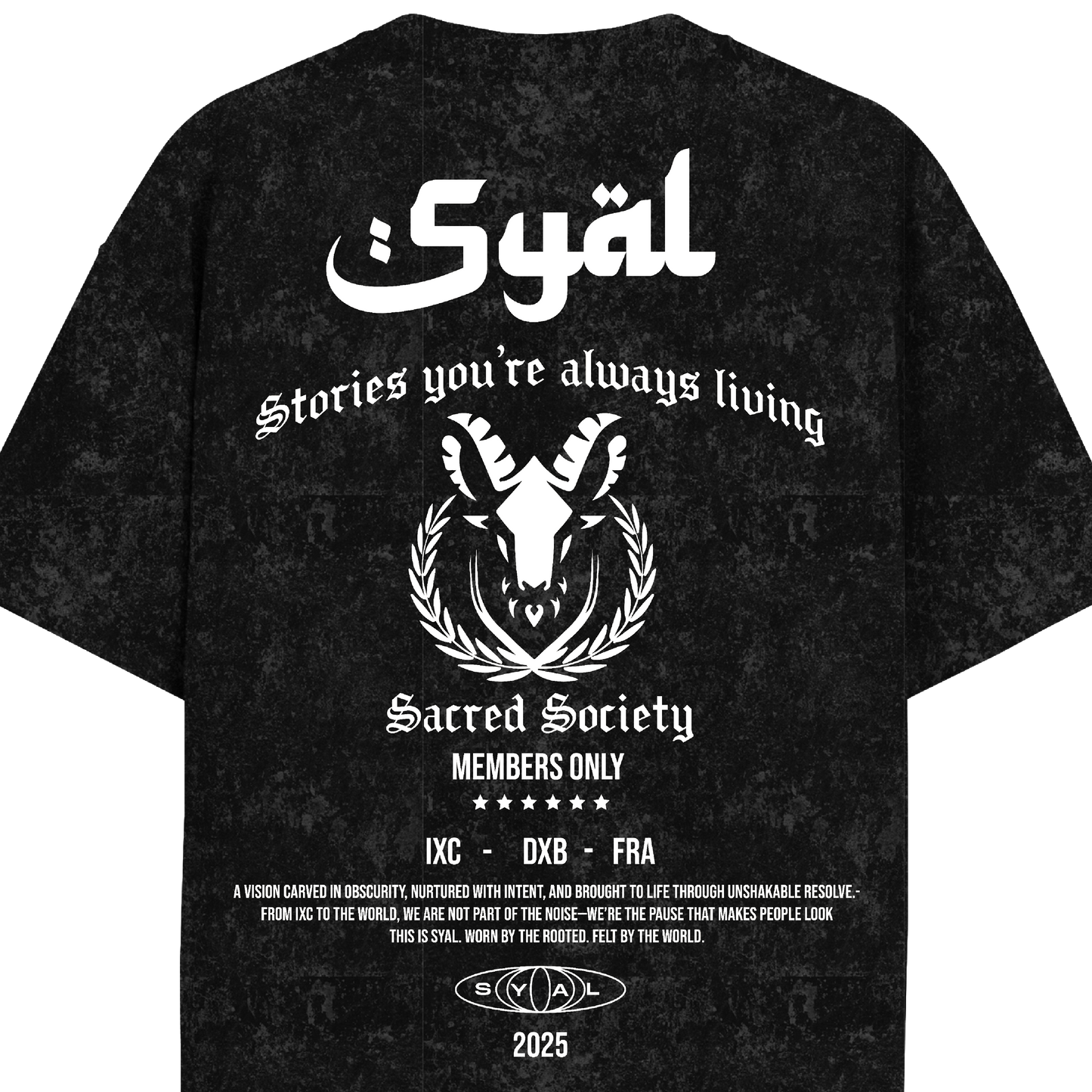 SACRED SOCIETY ACID WASH OVERSIZED T-SHIRT