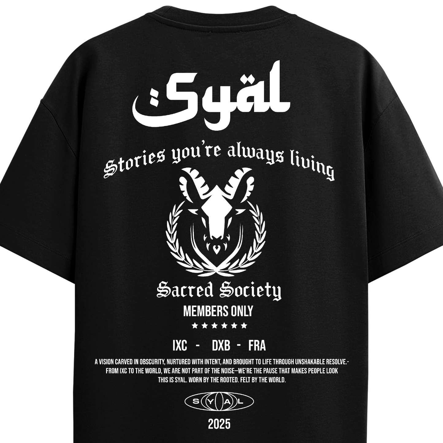 SACRED SOCIETY BLACK OVERSIZED T-SHIRT